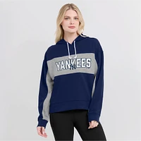 Sweat à capuche rempli de feuilles statistiques Fanatics pour femmes, bleu marine, New York Yankees