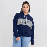 Sweat à capuche rempli de feuilles statistiques Fanatics pour femmes, bleu marine, New York Yankees