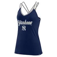 Women's Fanatics Navy New York Yankees Go For It Strappy V-Neck Tank Top