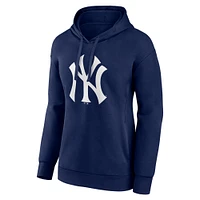 Sweat à capuche avec logo Fanatics pour femmes, bleu marine, New York Yankees