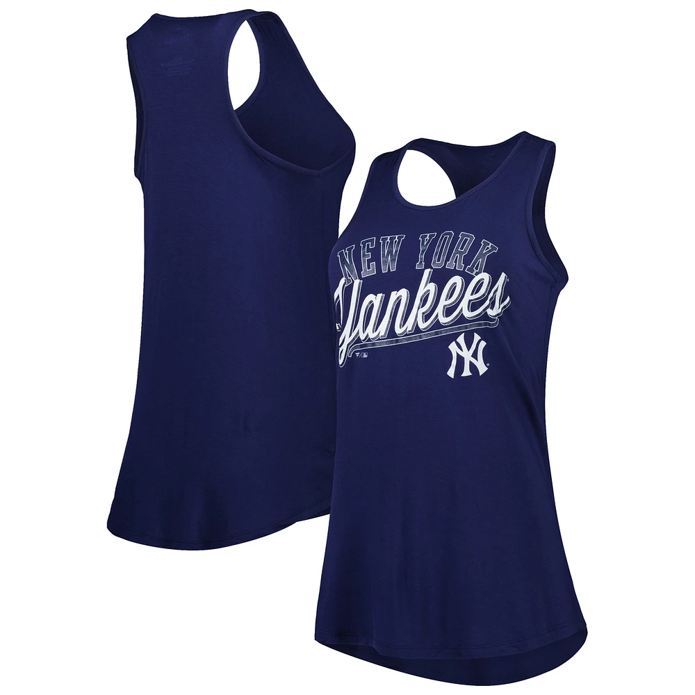 Women's Fanatics Navy New York Yankees Simplicity Swing Racerback Scoop Neck Tank Top