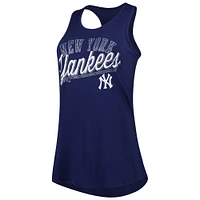 Débardeur à col rond et dos nageur Fanatics Navy New York Yankees Simplicity Swing pour femmes