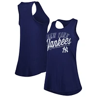 Débardeur à col rond et dos nageur Fanatics Navy New York Yankees Simplicity Swing pour femmes