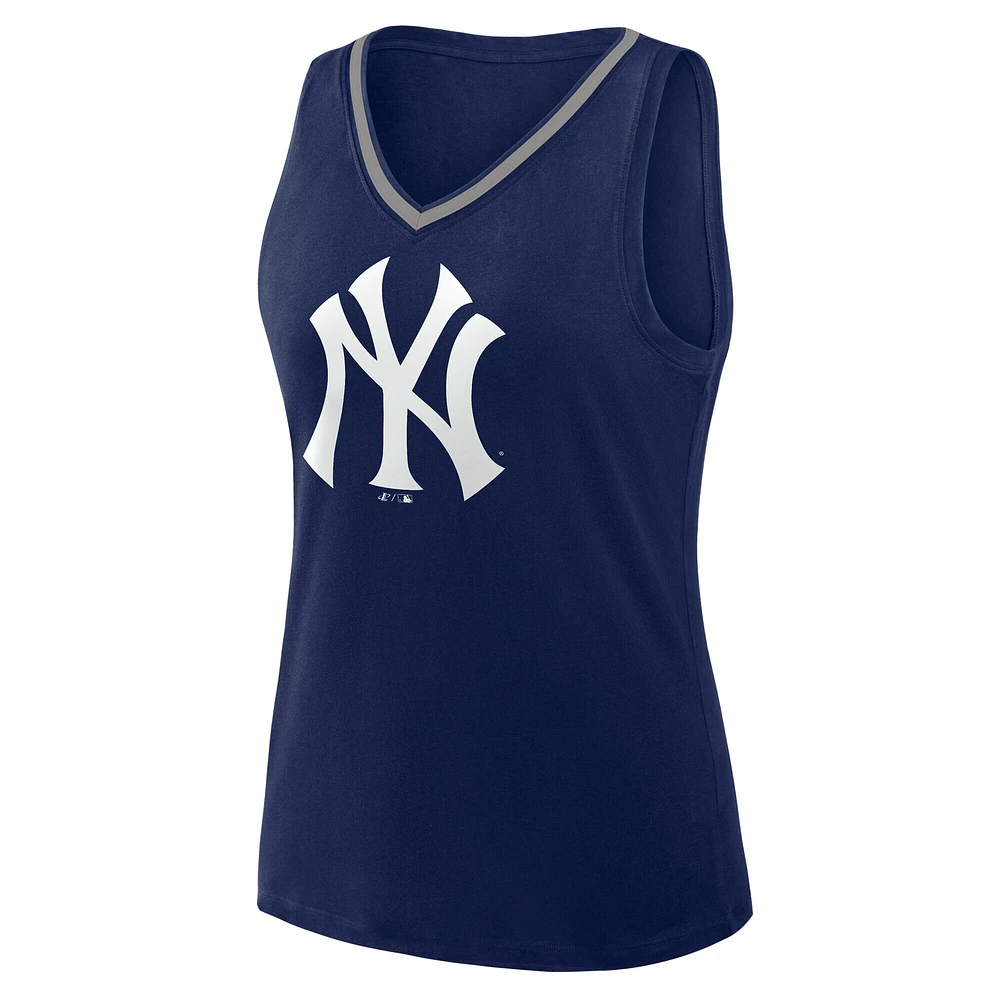 Débardeur à col en V Stellar Win des Yankees de New York pour femme, bleu marine