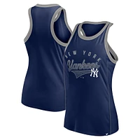 Women's Fanatics Navy New York Yankees Tailsweep Fashion Racerback Rhinestone Tank Top