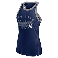 Women's Fanatics Navy New York Yankees Tailsweep Fashion Racerback Rhinestone Tank Top