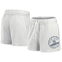 Women's Fanatics Oatmeal New York Yankees Oversized Badge Lounge Shorts