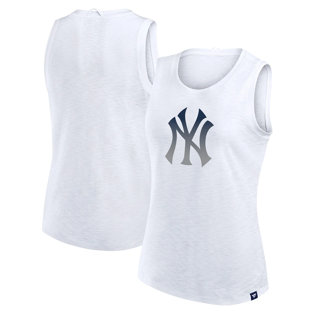 Débardeur blanc Fanatics pour femme, motif New York Yankees Activate Slub