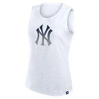 Débardeur blanc Fanatics pour femme, motif New York Yankees Activate Slub