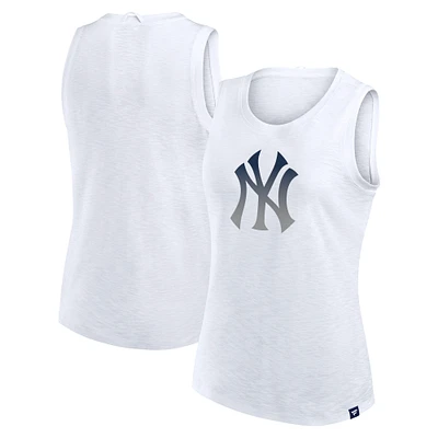Débardeur blanc Fanatics pour femme, motif New York Yankees Activate Slub