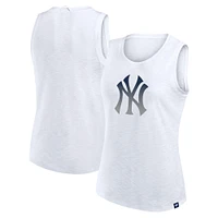 Débardeur blanc Fanatics pour femme, motif New York Yankees Activate Slub