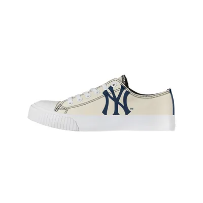 New York Yankees FOCO Women's Low Top Canvas Shoes - Cream