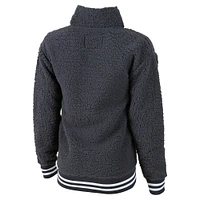 Veste polaire Sherpa Play pour femme G-III 4Her par Carl Banks Gray New York Yankees avec fermeture éclair quart de tour