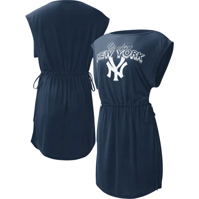 Lids Milwaukee Brewers G-III 4Her by Carl Banks Women's Game Time Slub  Beach V-Neck Cover-Up Dress - Navy