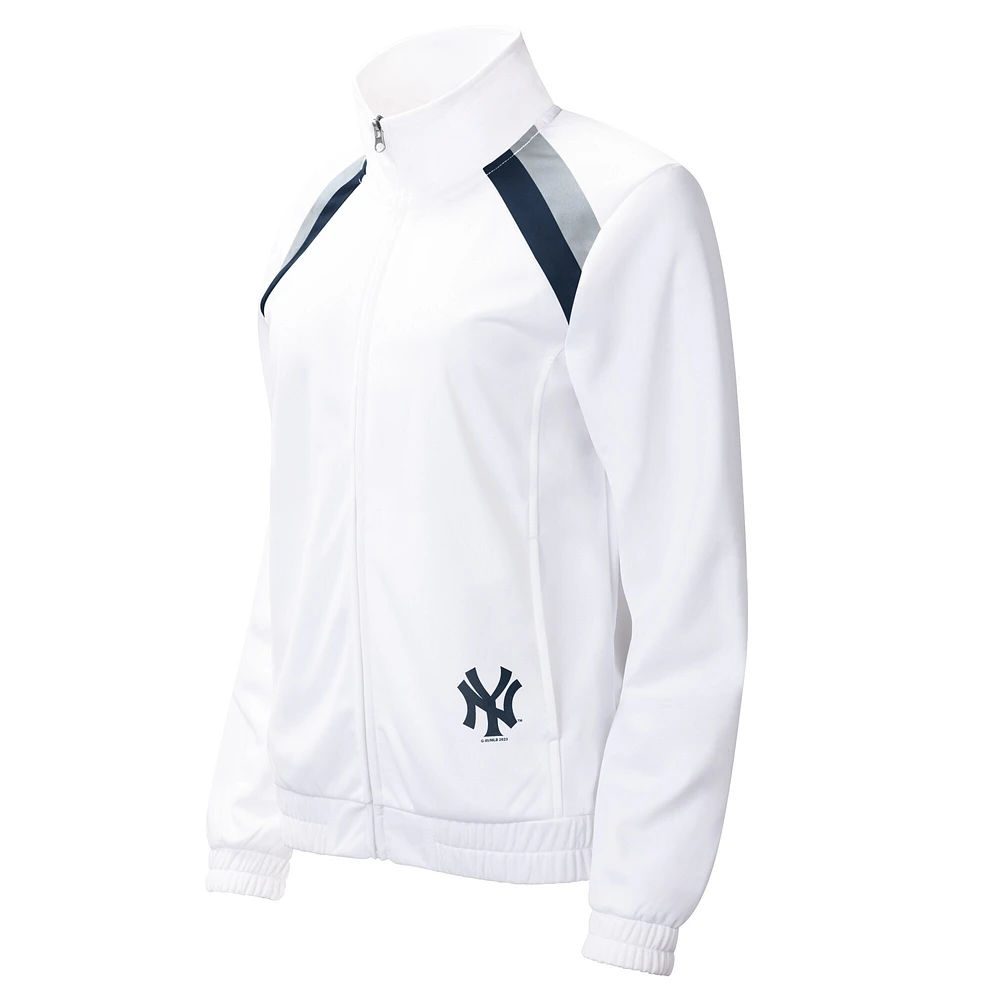 Women's G-III 4Her by Carl Banks White New York Yankees Red Flag Full-Zip Track Jacket