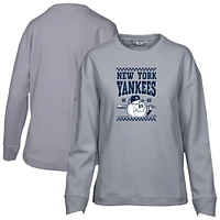Women's Levelwear Gray New York Yankees Fiona Inaugural Pullover Sweatshirt