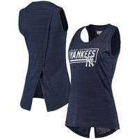 Women's League Collegiate Wear Heathered Navy Johns Hopkins Blue Jays  Tri-Flex Trapeze Tank Top