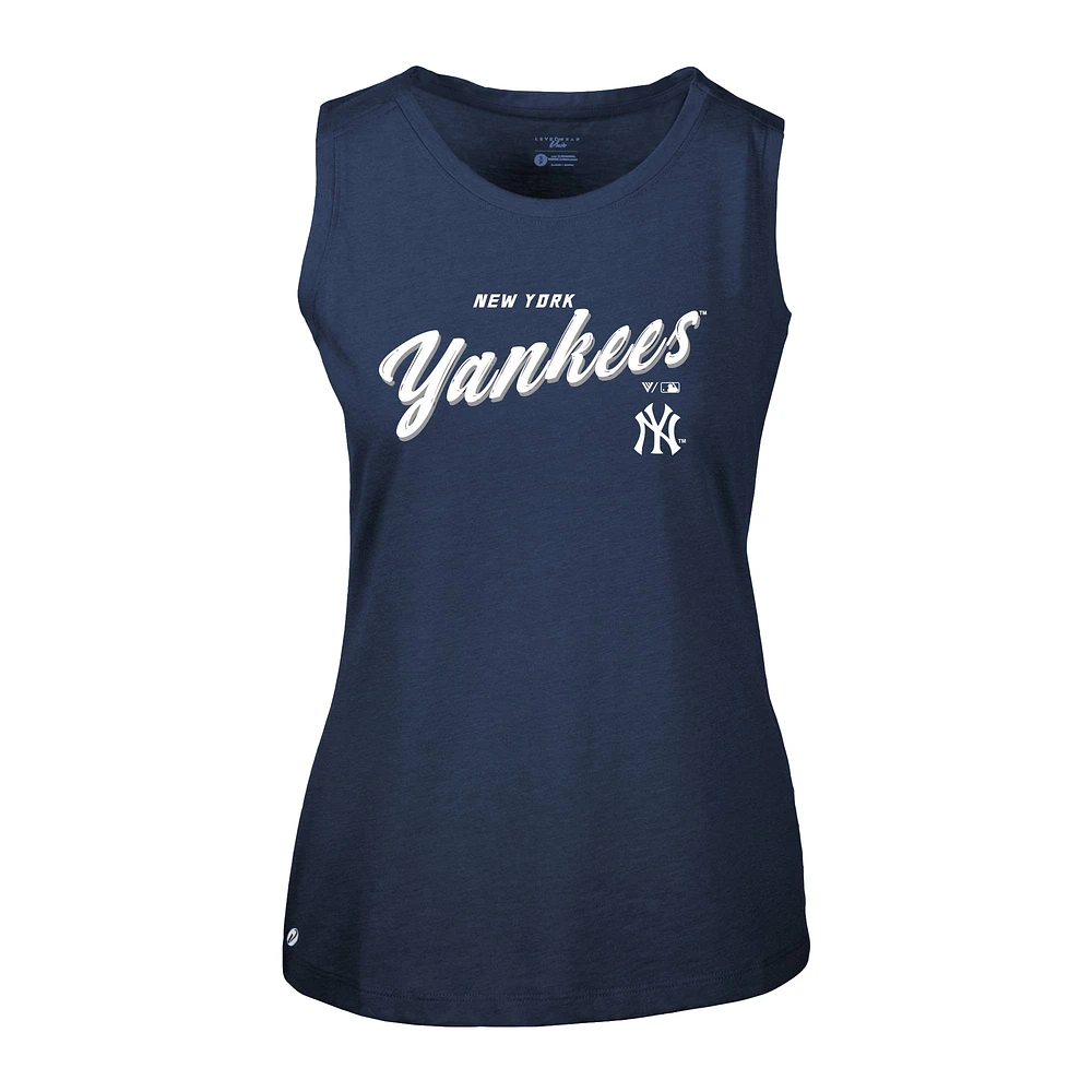 Women's Levelwear Navy New York Yankees Accolade Macy Prospect Tank Top