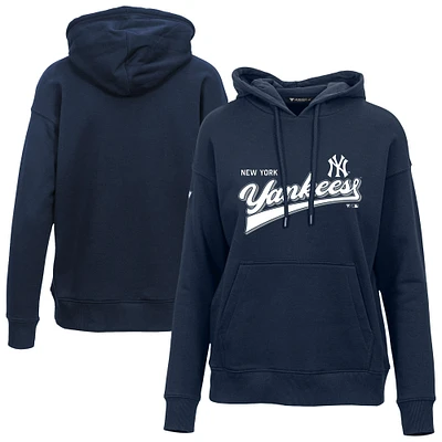 Women's Levelwear  Navy New York Yankees Adorn Retro Team 2.0 Pullover Hoodie