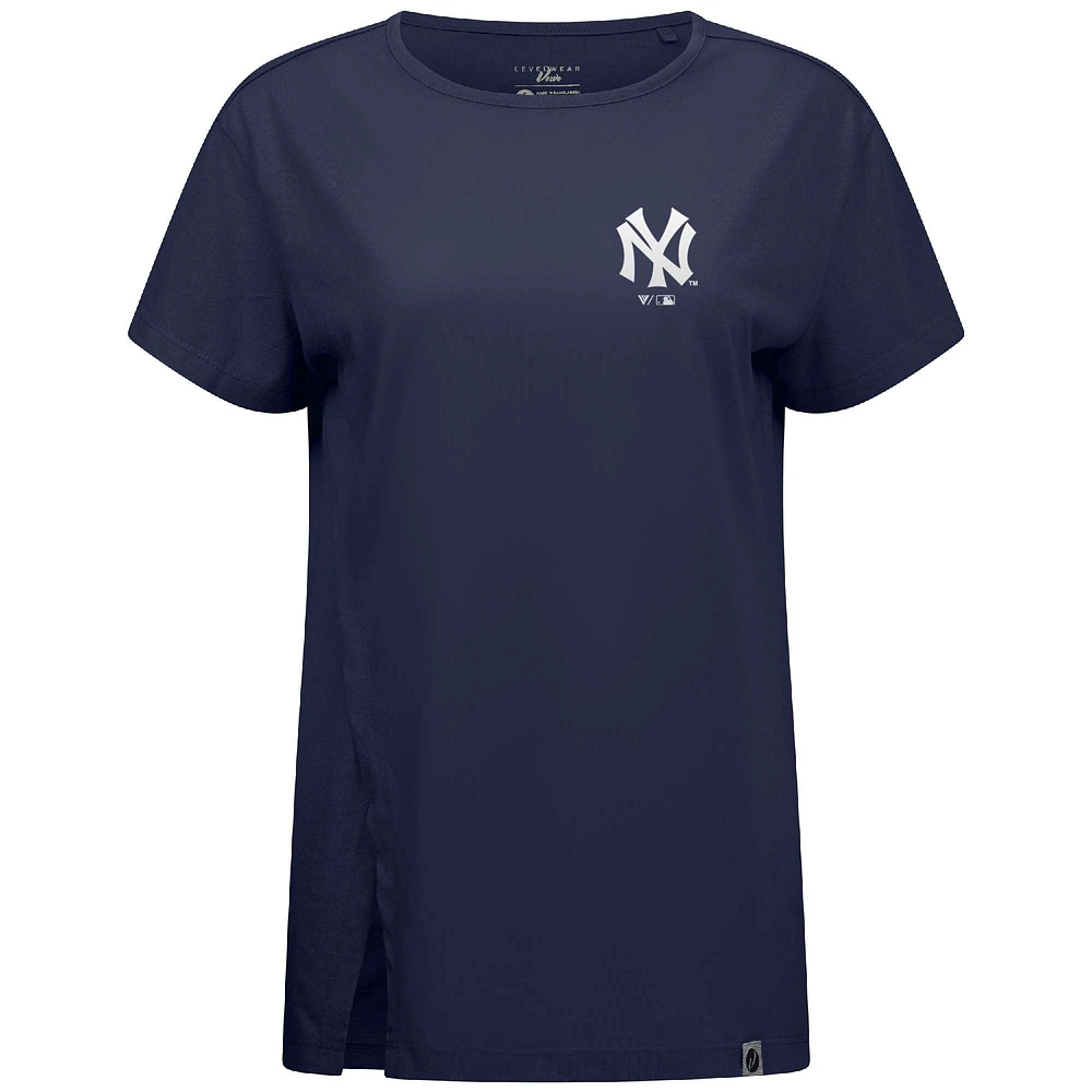 T-shirt bleu marine avec logo Influx Core de la collection Cooperstown des Yankees New York pour femme
