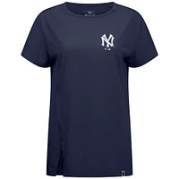 T-shirt bleu marine avec logo Influx Core de la collection Cooperstown des Yankees New York pour femme