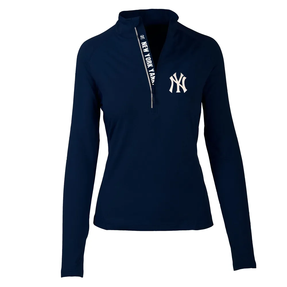 Women's Fanatics Branded Navy New York Yankees Official Logo V-Neck Long Sleeve T-Shirt