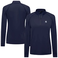 Women's Levelwear Navy New York Yankees Kinetic Insignia 2.0 Raglan Quarter-Zip Top