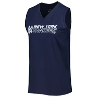 Débardeur à col en V Levelwear New York Yankees Paisley Chase pour femme bleu marine