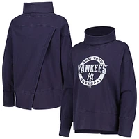 Women's Levelwear Navy New York Yankees Sunset Farm Team Pullover Sweatshirt