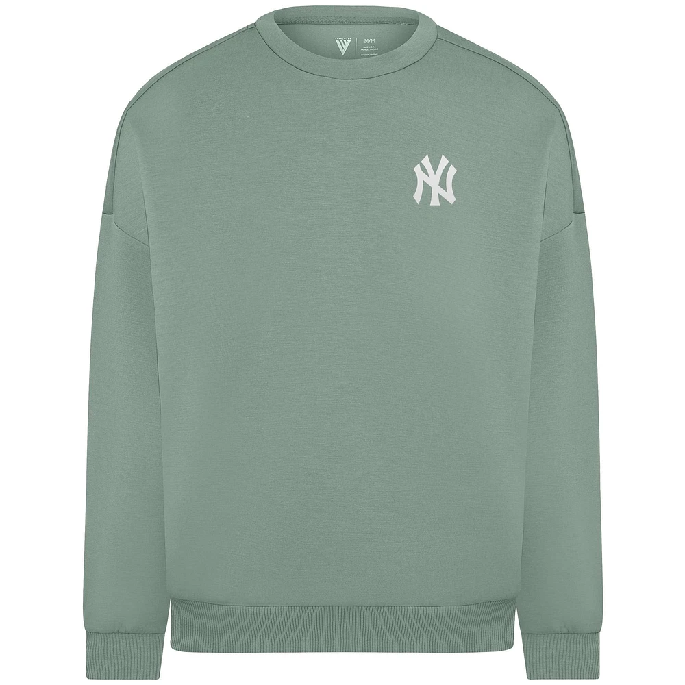 Sweat-shirt à enfiler en mélange de coton luxe vert sauge pour femme des Yankees New York