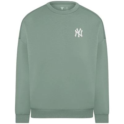 Sweat-shirt à enfiler en mélange de coton luxe vert sauge pour femme des Yankees New York