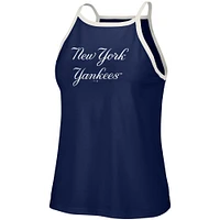 Women's Lusso  Navy New York Yankees Nadine Halter Tank Top