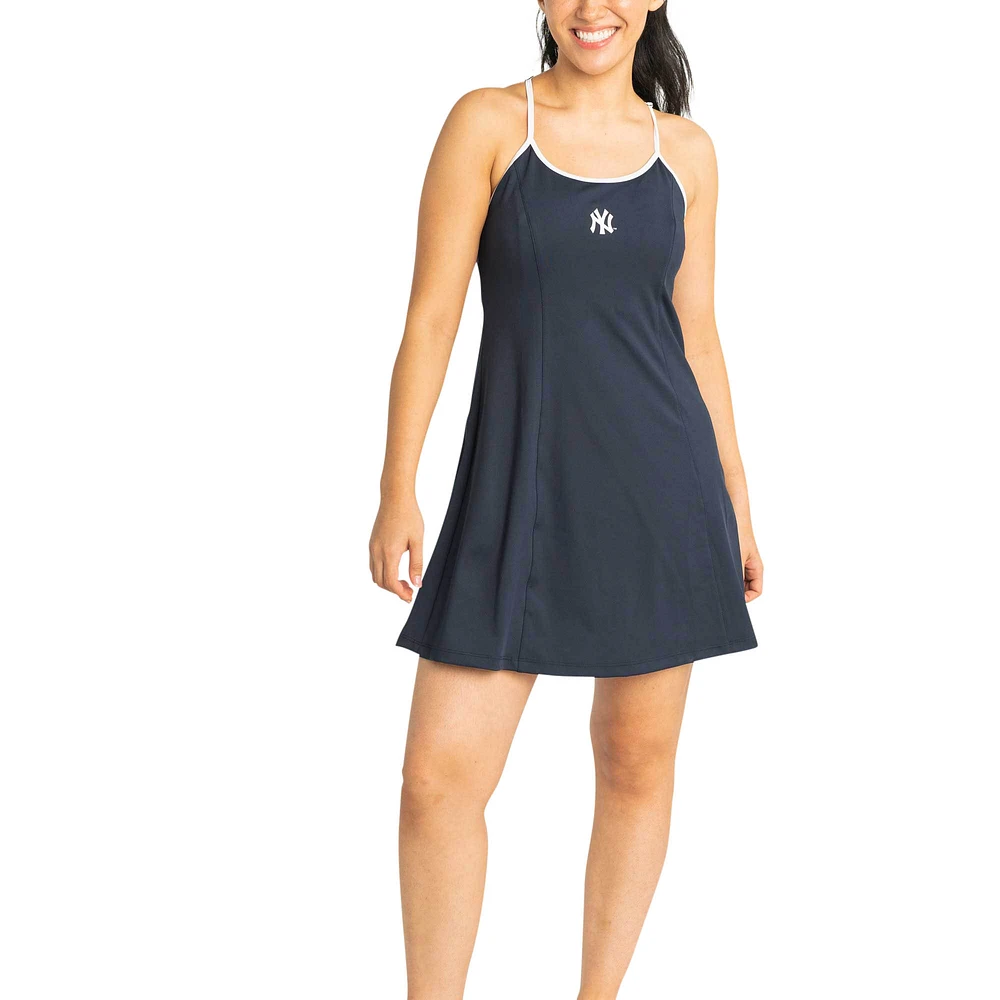 Women's Lusso  Navy New York Yankees Nakita Strappy Scoop Neck Dress