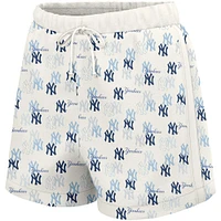 Women's Lusso  White New York Yankees Marge Shorts