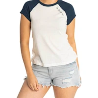 T-shirt à manches raglan Nikki des New York Yankees Lusso White pour femme