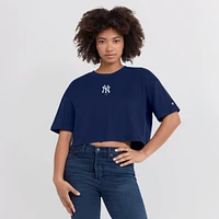 Women's Navy New York Yankees Elements Super Soft Boxy Cropped T-Shirt