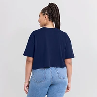 Women's Navy New York Yankees Elements Super Soft Boxy Cropped T-Shirt