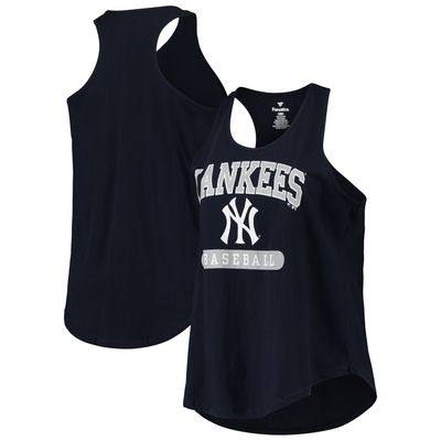 Cleveland Indians New Era Girls Youth Pinstripe Jersey Racerback Tank Top -  White/Navy