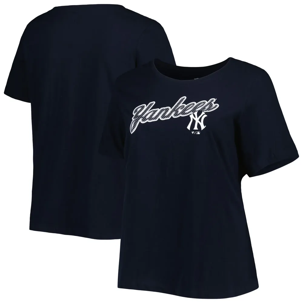 Profile Women's Navy New York Yankees Plus Team Scoop Neck T-Shirt