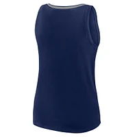 Women's  Navy New York Yankees Plus Sized Stellar Win V-Neck Tank Top