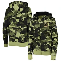 Women's New Era Green York Yankees 2022 MLB Armed Forces Day Camo Full-Zip Hoodie