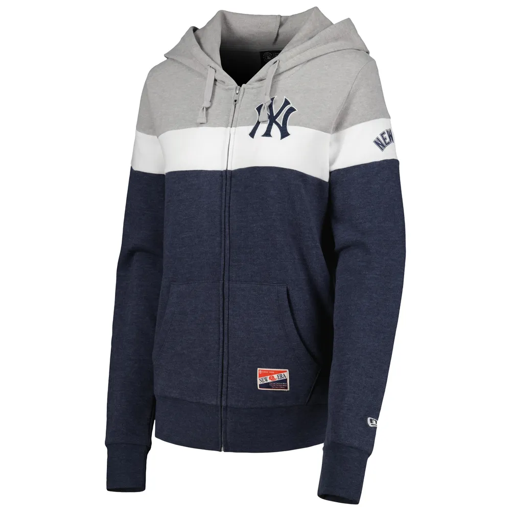 Women's New Era Navy York Yankees Colorblock Full-Zip Hoodie Size: Extra Small