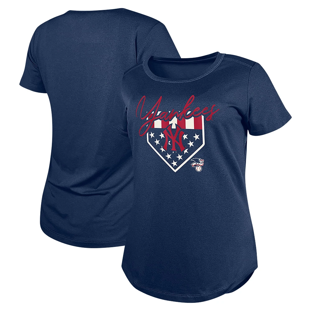 T-shirt New Era bleu marine York Yankees Americana pour femme