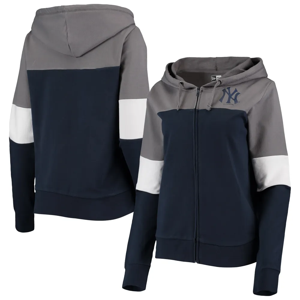 New Era Women's Navy Detroit Tigers Plus Color-Block Full-Zip Hoodie