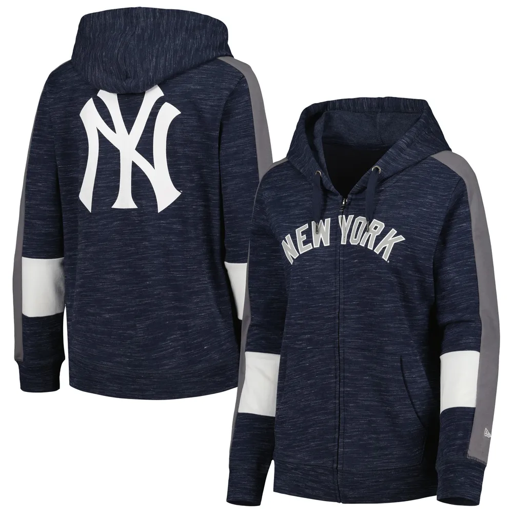 Women's New Era Navy York Yankees Colorblock Full-Zip Hoodie Size: Extra Small