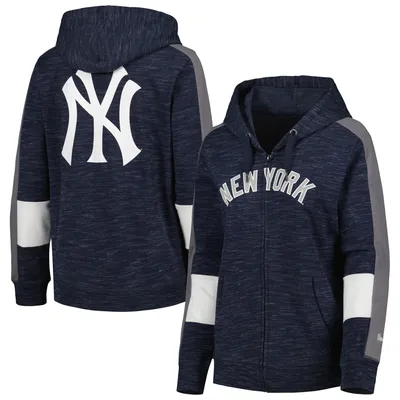 Sweat à capuche zippé bleu marine New York Yankees Era pour femme