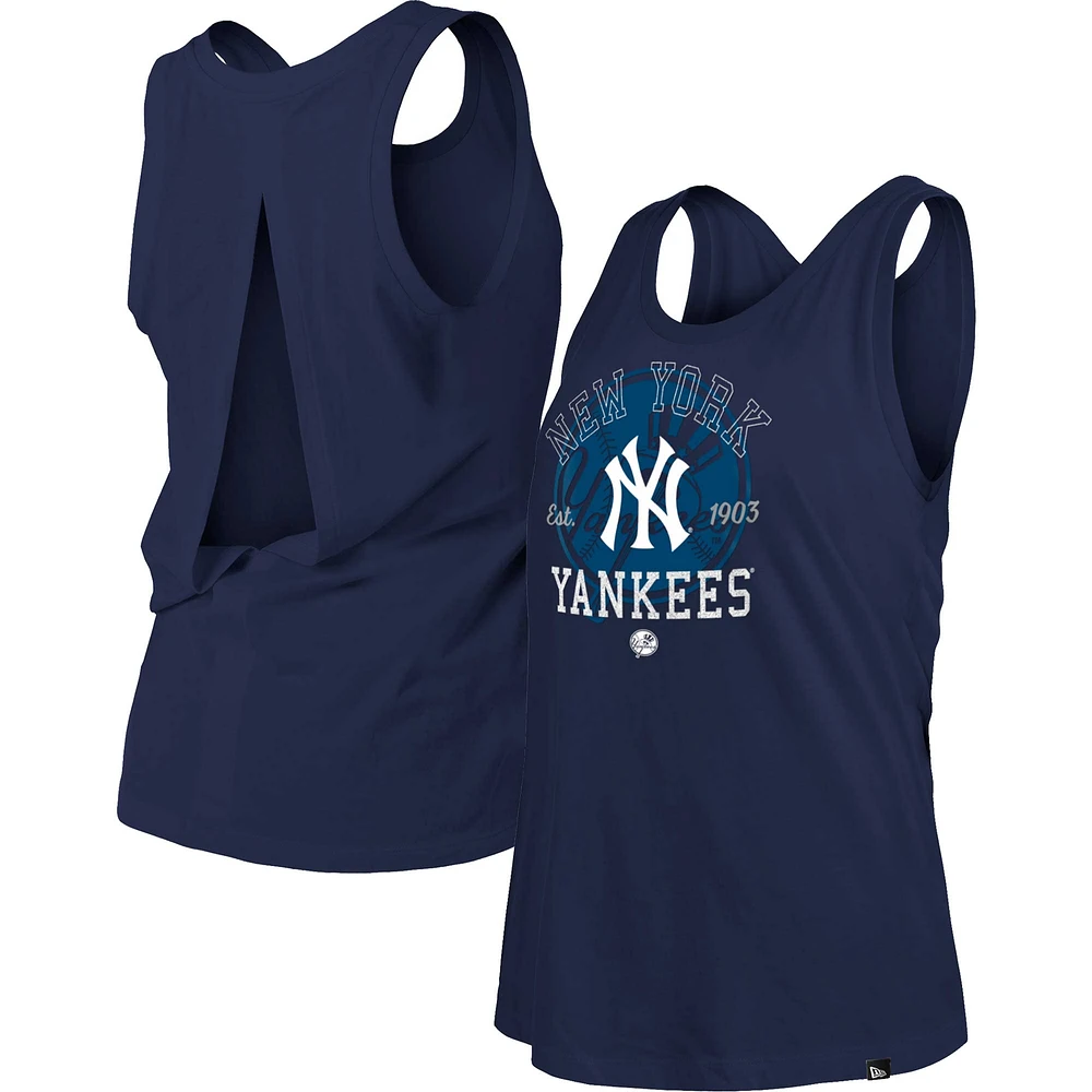 Débardeur dos ouvert bleu marine New York Yankees Era pour femme