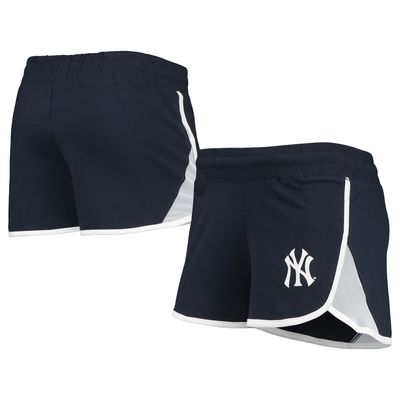 Women's New Era Navy York Yankees Stretch French Terry Shorts