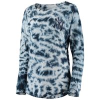 Women's New Era Navy York Yankees Tie-Dye Long Sleeve T-Shirt