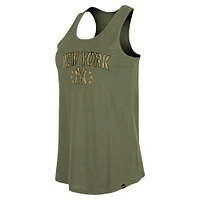 Women's New Era Olive York Yankees Armed Forces Day Tank Top